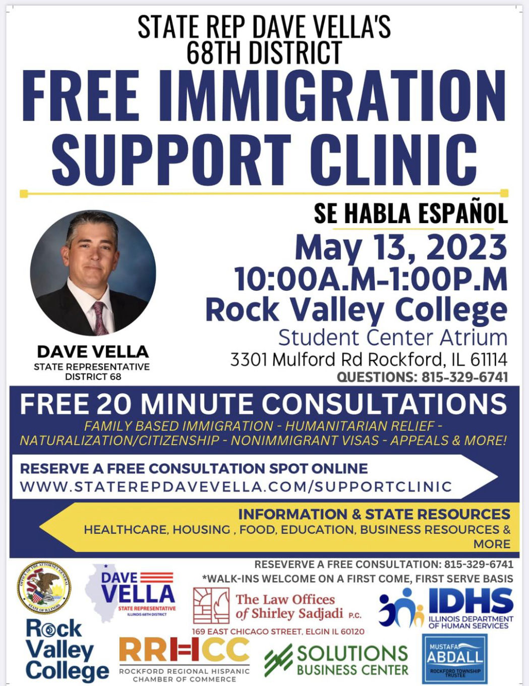 immigration support clinic flyer